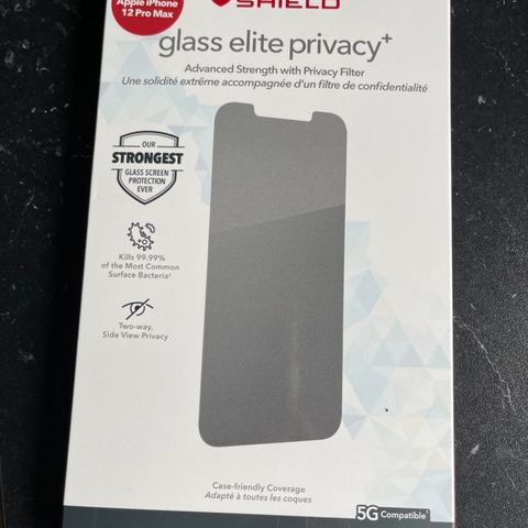 Skjermbeskyttelse med privacy glass for iphone 12 pro max