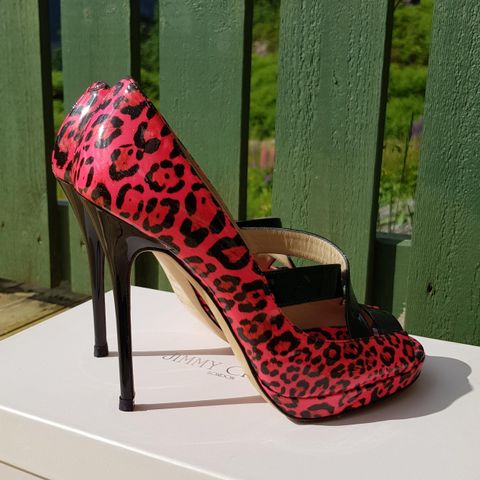 Jimmy Choo Pink Gesture pumps 37,5 høyhæler leopardmønster