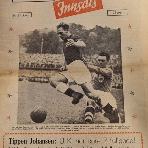 "Idrettsbladet Innsats" - årgang 1948-51 (29 utgaver)