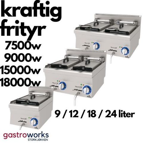 Kraftig Frityr-Atalay- Enkel / Dobbel 600 SERIE fra Gastroworks