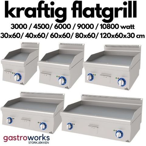 Kraftig Flatgrill - Atalay 600 serie -30-40-60-80 og 120cm fra Gastroworks
