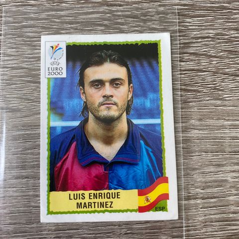 Fotballkort - Luis Enrique Euro 2000 klistremerke
