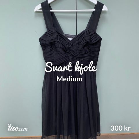 Svart nelly kjole medium