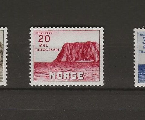 Norske frimerker Nordkapp lll   NK311-313. 1.april 1943