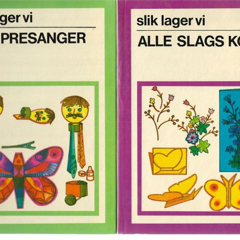 Slik lager vi små presanger / Slik lager vi alle slags kort  1972  2 bøker (GM)