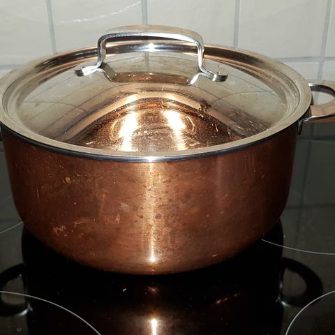 POLARIS copper pot with lid kobber kjele Ø23cm med lokk