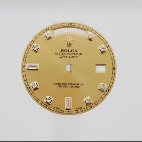 Rolex Day Date II, 41 mm, ref 218xxx NOS factory diamond Champagne dial