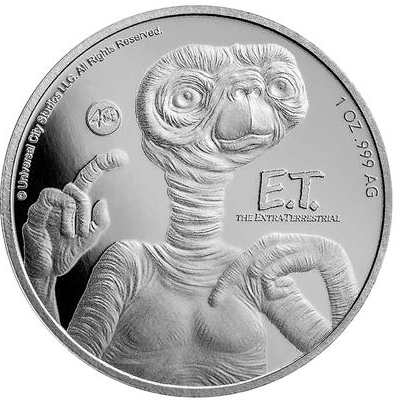 2022 Niue 1 oz Sølv E.T. 40th Anniversary BU M/Kapsel