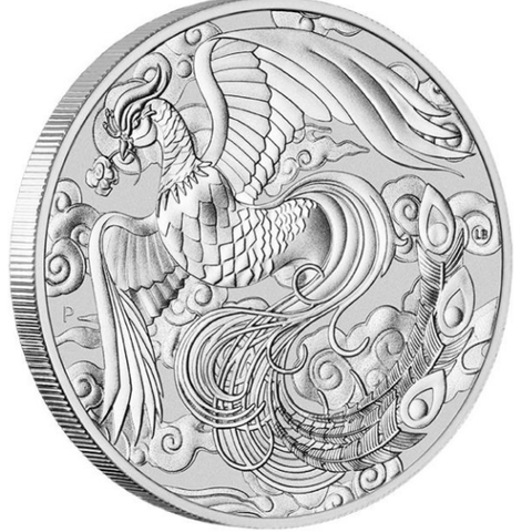 2022 Australia 1 oz Sølv «Myths and Legends – Phoenix» BU M/Kapsel