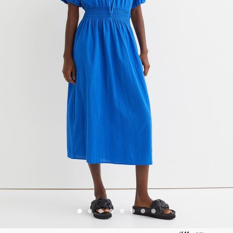HM kjole med vaffelsøm blå H&M