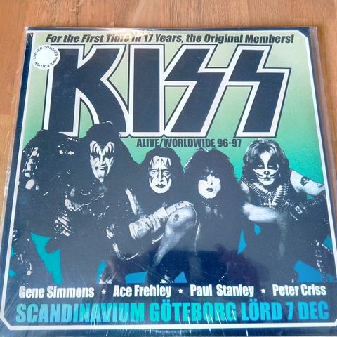 Kiss – Scandinavium Göteborg Lörd 7 Dec 3LP Limitert HVIT vinyl