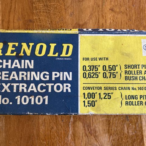 Renold Chain bearing pin extractor, no. 10101 for mc kjede, kr 399
