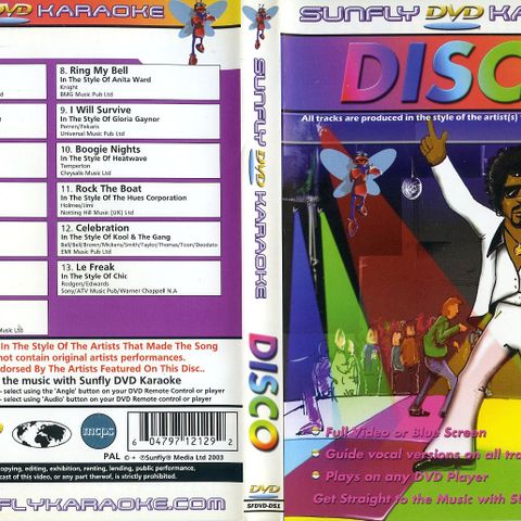 DVD KARAOKE - DISCO - SING ALAONG KARAOKE