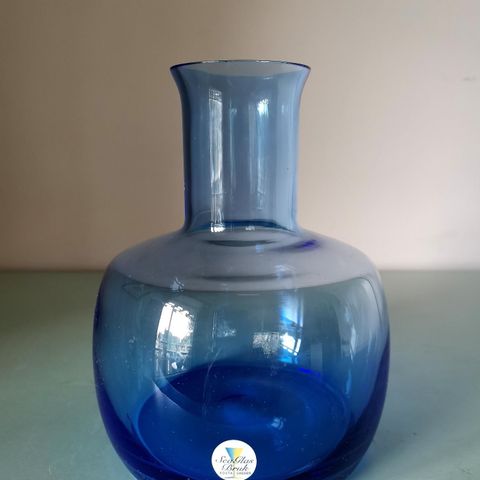 Fin blå glassvase, Sea Glassbruk