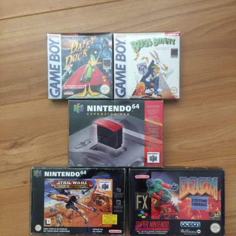 Game boy, Super Nes, Nintendo 64.