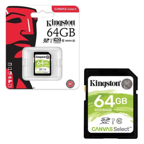 Kingston SDXC Canvas Select Plus 64GB V10 100MB/s (7stk)