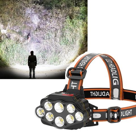 kraftig oppladbar LED Hodelykt 1200 lumen ( 6stk CREE XPE + 2stk XPG )