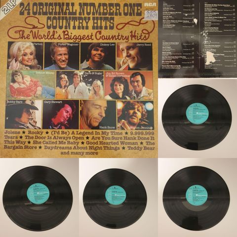 VINTAGE/RETRO LP-VINYL DOBBEL "24 ORIGINAL NUMBER ONE COUNTRY HITS 1977"
