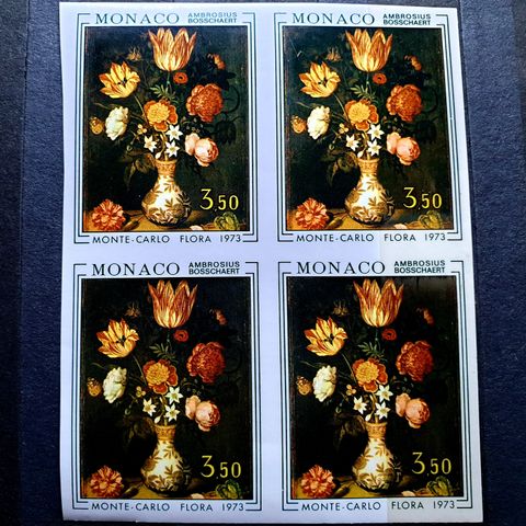 Monaco blomster 1973 Uperforert i blokk - Yvert verdi €200.00