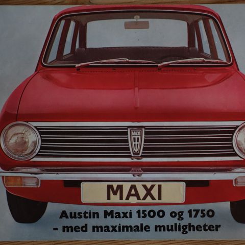 Austin Maxi 155 og 1750 norsk brosjyre