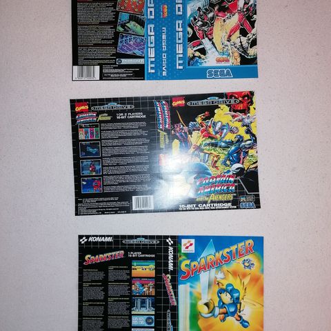 Sega mega drive innlay til cover 25kr pr stk