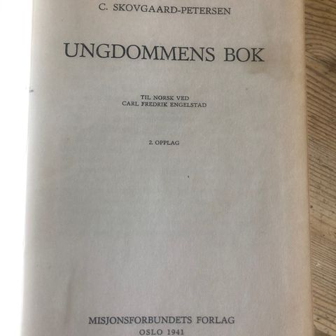 Ungdommens bok. Utgitt 1941