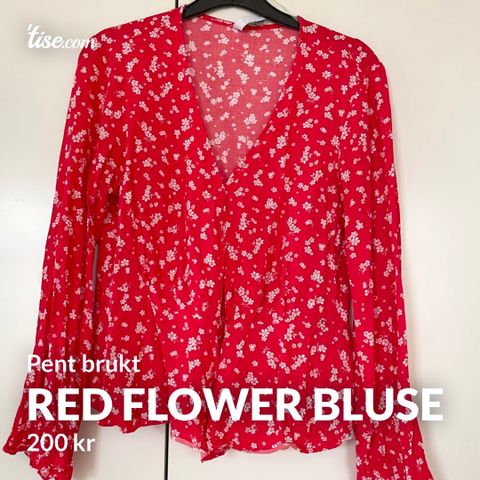 Red Flower Bluse