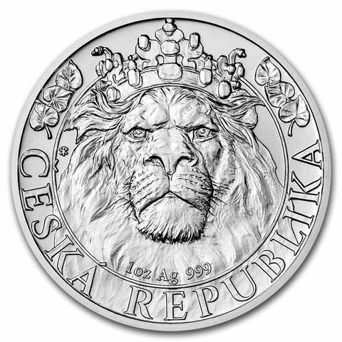 2022 Niue 1 oz Sølv Czech Lion med orginal kapsel