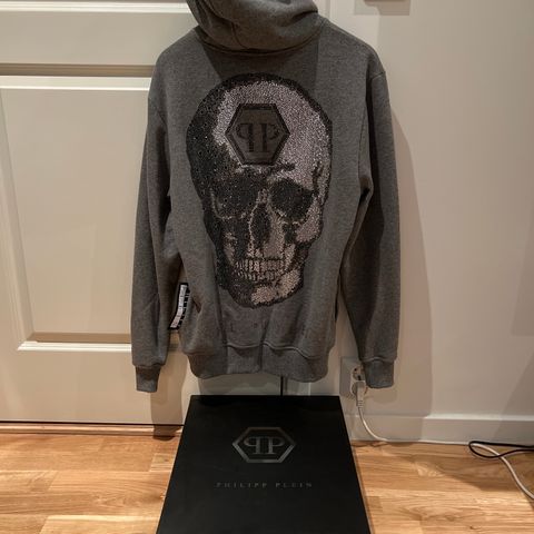 Philipp Plein hettegenser grå str.M