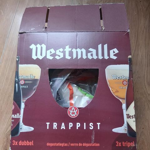 Sett av 2 Øl glass. WESTMALLE TRAPPIST 3x dubbel.