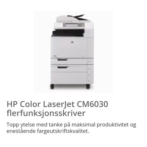 Printer/Kopimaskin colour laserjet cm6030 mfp