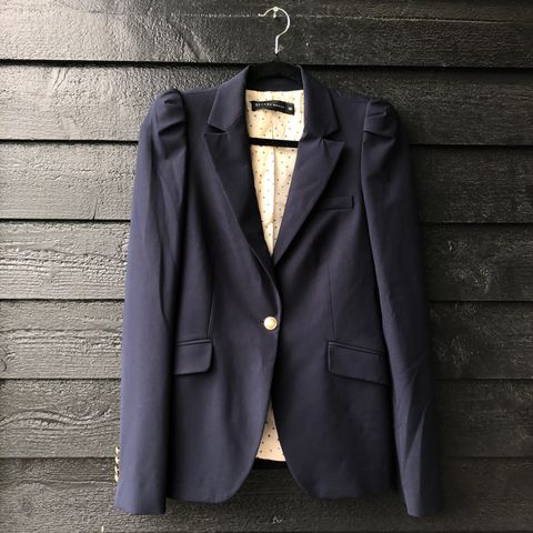 ZARA WOMAN blå navy blazer jakke dressjakke