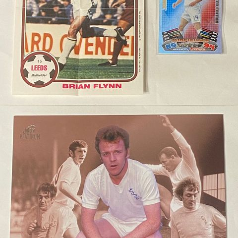 3 sjeldne Leeds fotballkort: 1 Miniposter storformat, 2 Limited edition