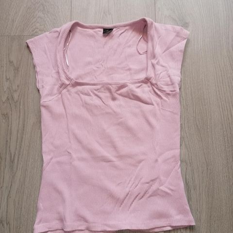 Lys lavendel pastel ribbet topp overdel tshirt