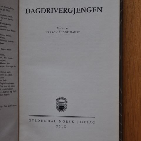 Dagdrivergjengen. John Steinbeck. Innb.