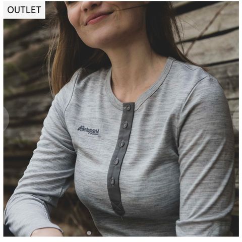 Rød Bergans ullundertøy Henley Lady S