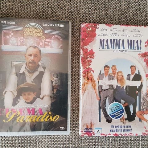 Mamma Mia- DVD og Cinema Paradiso- DVD- Nye uåpnete dvd