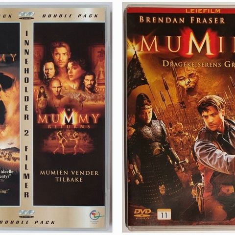 2i1 DVD The Mummy + The Mummy Returns. Special Editions. Film 3 GRATIS inkl.