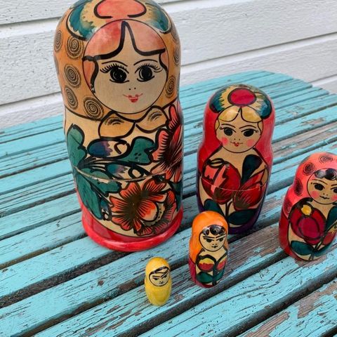 5 stk Matryoshka Russiske Dukker