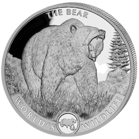 Congo 2022 THE BEAR - 1 OZ SØLV WILDLIFE serie (4)