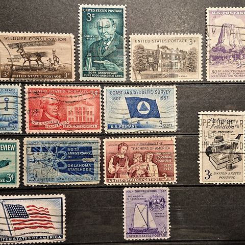 USA: Gamle frimerker frå 1956, -57 / U108 x..