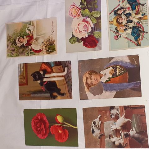 Antikke kort / postkort / frimerker