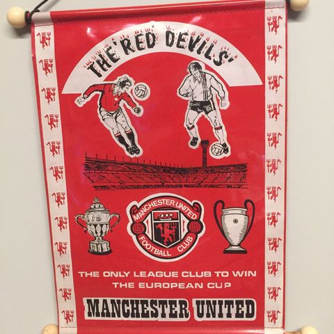 Manchester United - stor flott vintage vimpel