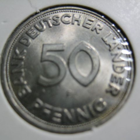 50 Pfennig  Tyskland 1949 F  kv 0