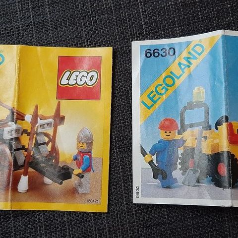 Lego to bruksanvisninger 6012 og 6630