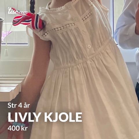 Hvit kjole - Livly Str 104