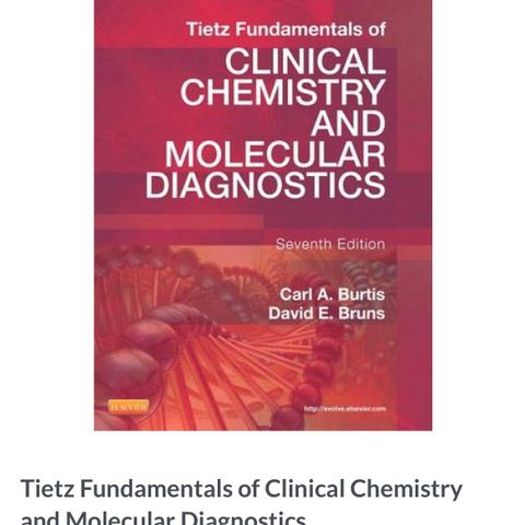 Bioingeniør: Tietz Fundamentals of Clinical Chemistry and Molecular Diagnostics