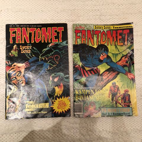 Fantomet tegneserie nr 15 / 1989 og nr 13 / 1992 (hentes/sendes)