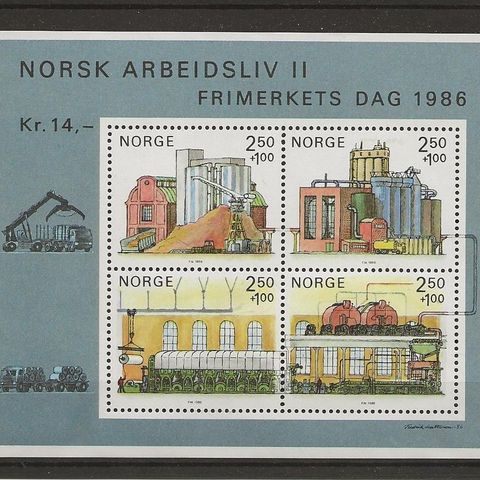 Frimerkets dag 1986 NK 998- 1001 Postfriske