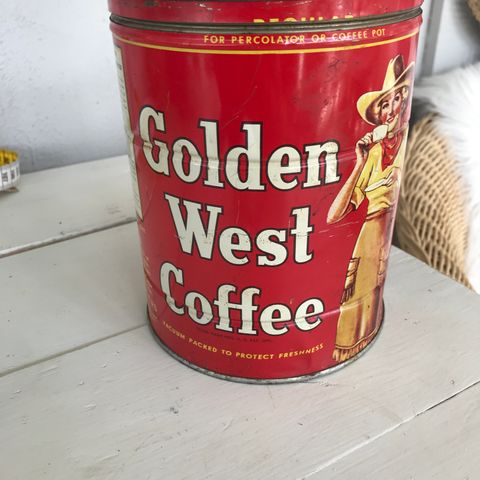 antikk boks .Golden West Coffe . Ukjent alder